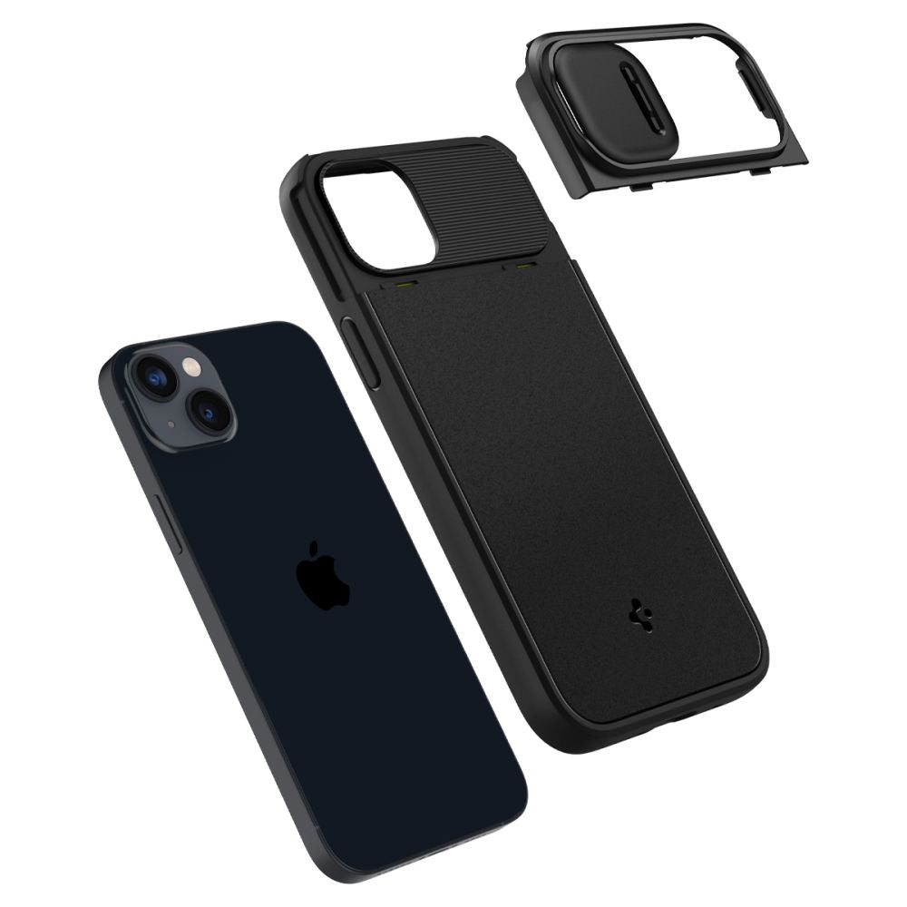 Spigen iPhone 14 Plus / iPhone 15 Plus Optik Armor Mag Θήκη Σιλικόνης με Κάλυμμα για την Κάμερα και MagSafe - Black