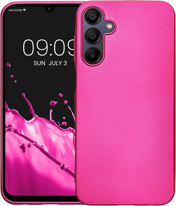 KW Samsung Galaxy A15 4G / A15 5G Θήκη Σιλικόνης TPU - Metallic Pink - KWM000021MJ007C