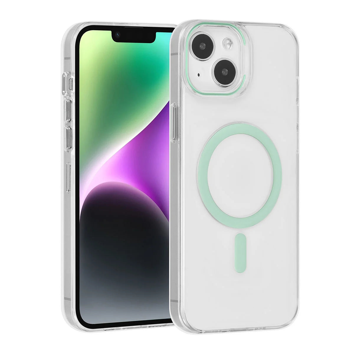 Tuniq iPhone 15 Plus / 14 Plus - MagSafe Σκληρή Θήκη με Πλαίσιο Σιλικόνης - Διάφανη / Πράσινη