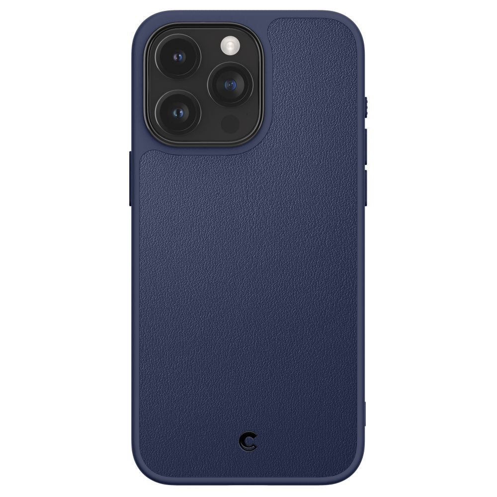Spigen Cyrill iPhone 15 Pro Kajuk Mag Θήκη με Επένδυση Συνθετικού Δέρματος και MagSafe - Navy Blue