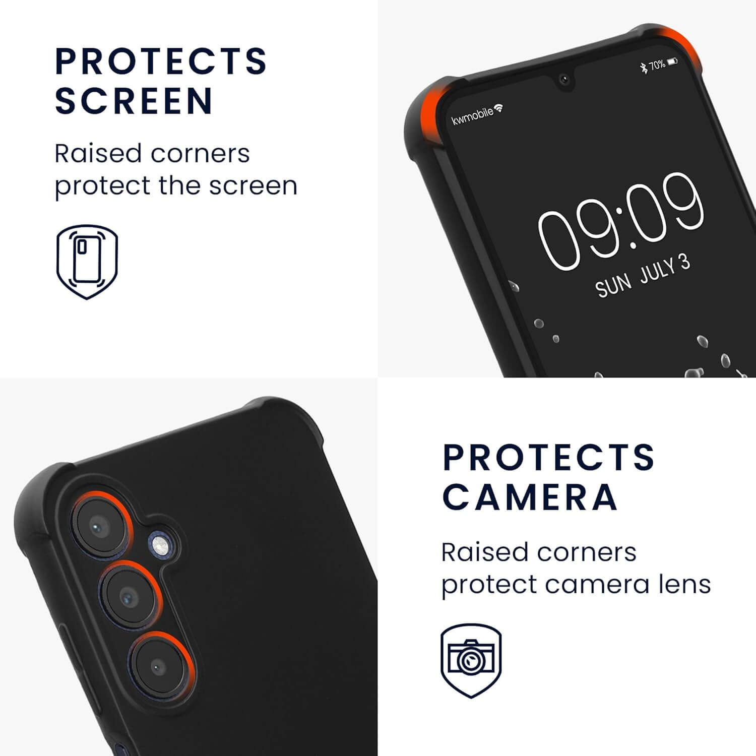 KW Samsung Galaxy A25 5G Θήκη Σιλικόνης TPU με Λουράκι - Black