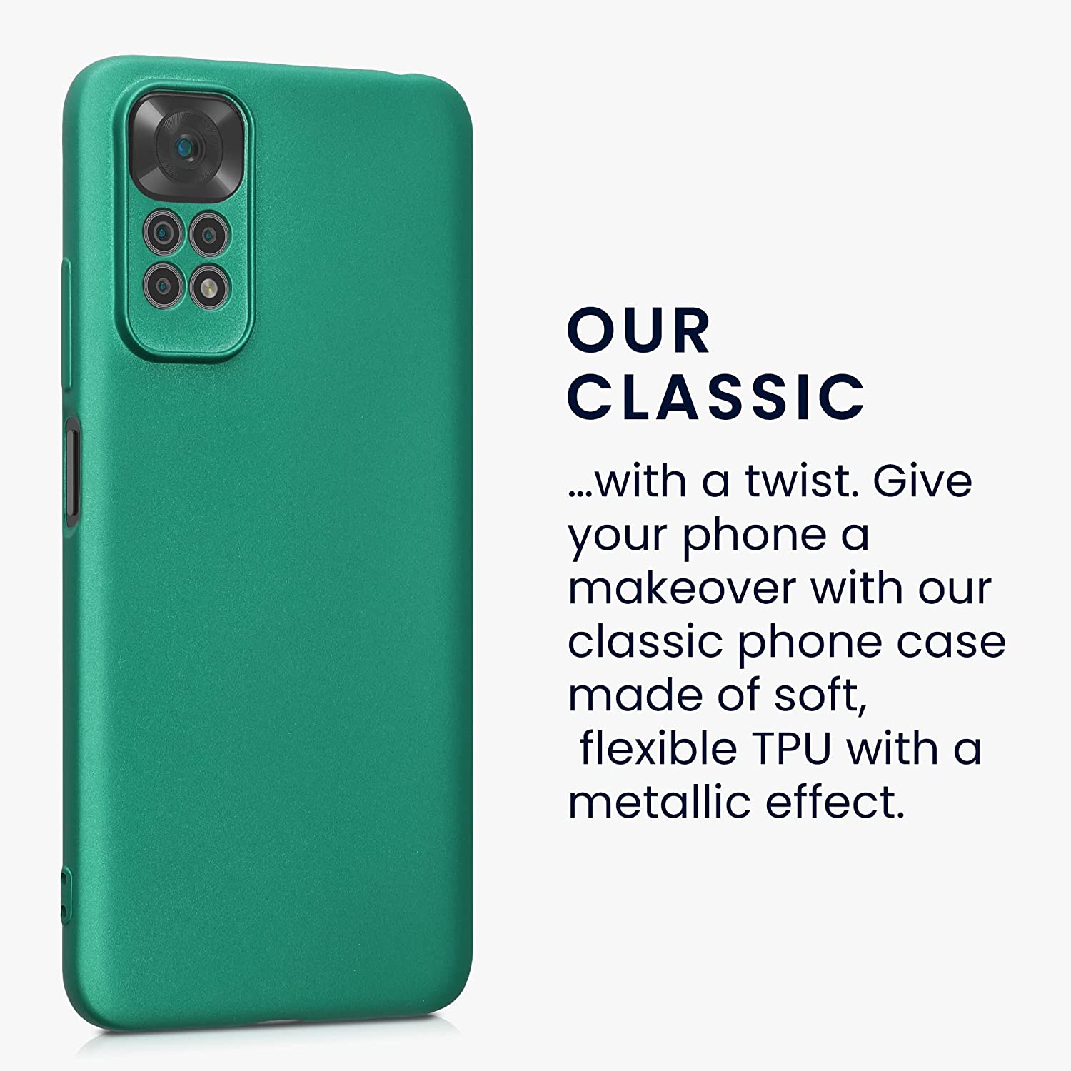 KW Xiaomi Redmi Note 11 / Redmi Note 11S Θήκη Σιλικόνης TPU - Dark Metallic - 58651.170