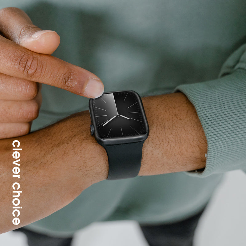 Crong Λουράκι Apple Watch 4/5/6/7/8/9/10/11 - SE (1/2/3) - ULTRA (1/2/3) - 44/45/46/49mm Σιλικόνης - Liquid Strap - Black