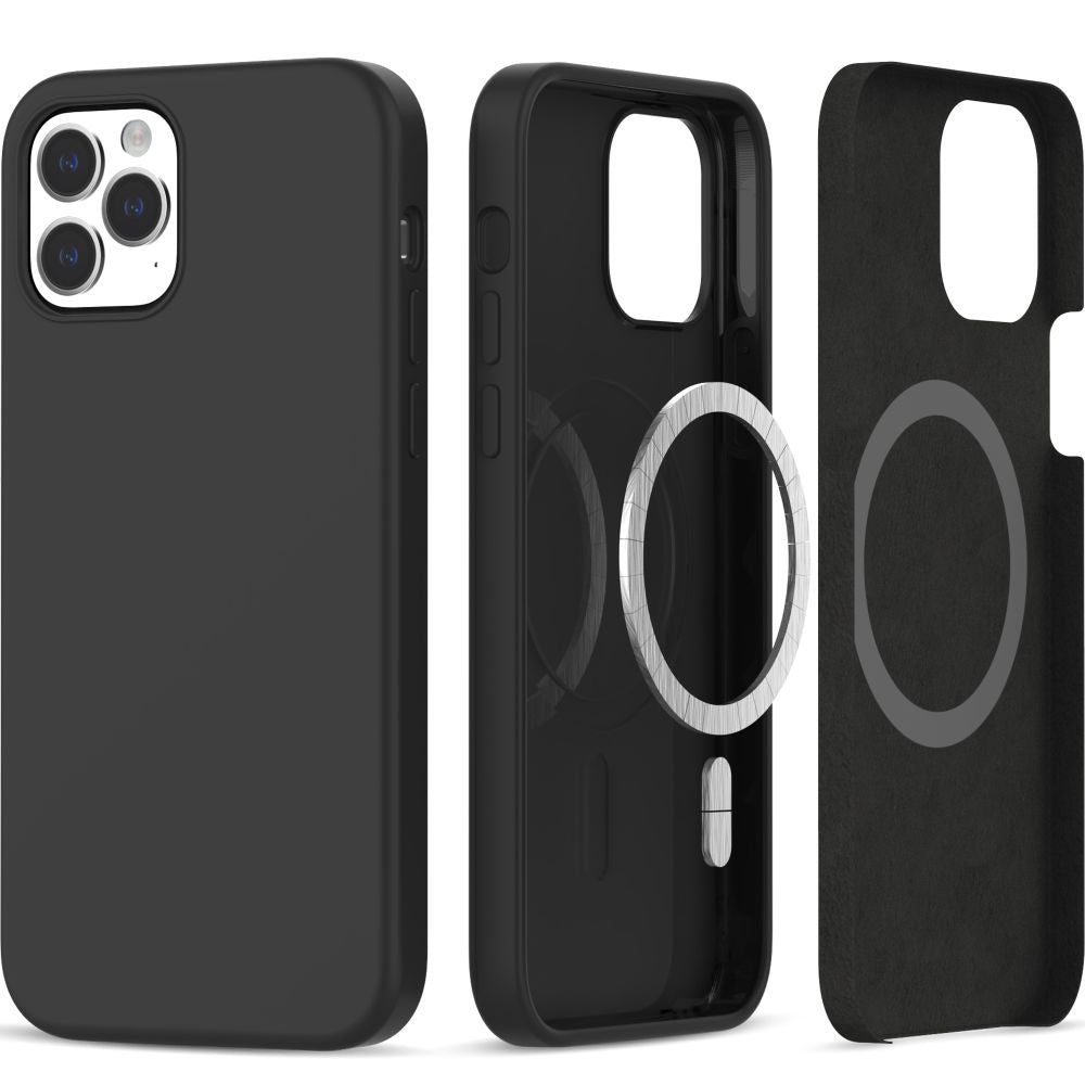 Tech-Protect iPhone 12 / iPhone 12 Pro Silicone Magsafe Θήκη Σιλικόνης TPU - Black