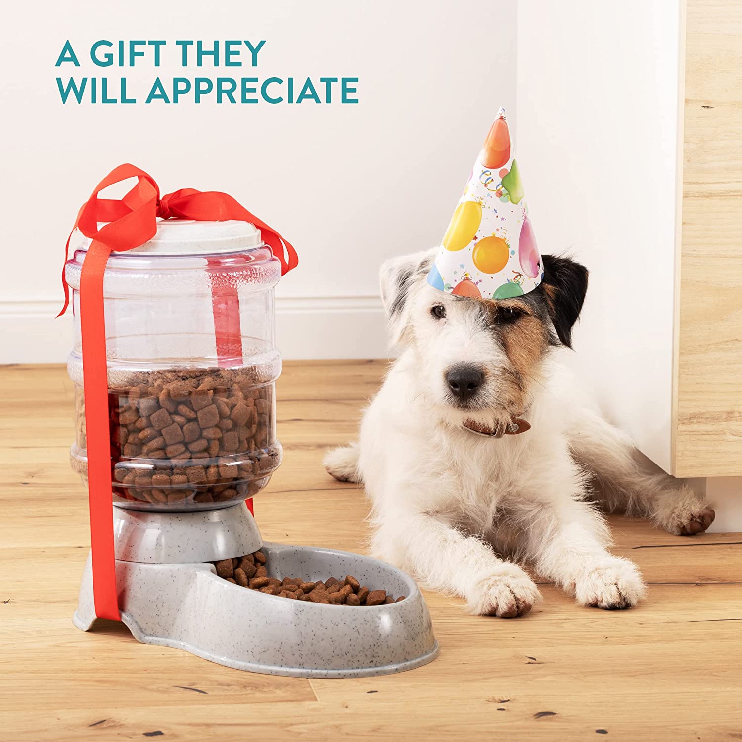 Navaris Automatic Food and Water Dispenser - Σετ με 2 Διανομείς Φαγητού και Νερού για Κατοικίδιο - 3.8L - Dark Grey - 48332.19