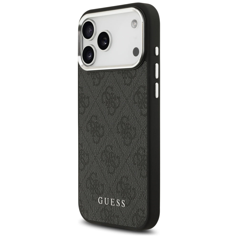 Guess iPhone 17 Pro Max - 4G Classic Logo MagSafe - Σκληρή Θήκη με Πλαίσιο Σιλικόνης και Επένδυση Οικολογικού Δέρματος - Black - GUHMP17XP4GSSMCK