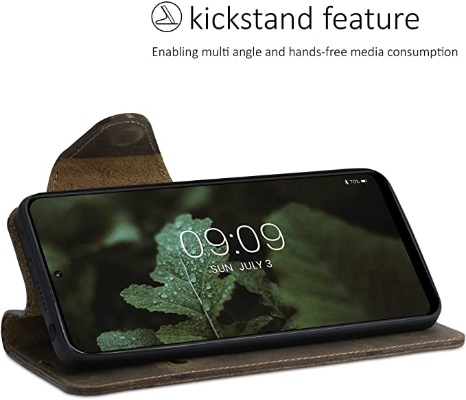 Kalibri Xiaomi Redmi Note 11 Pro / Note 11 Pro 5G Θήκη Πορτοφόλι Stand από Γνήσιο Δέρμα - Brown - 57380.05