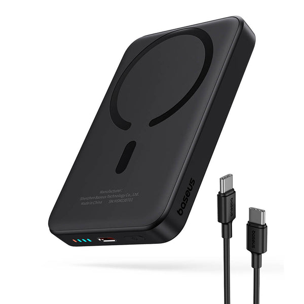 Baseus Mini Air Ασύρματο MagSafe PowerBank 10000mAh 20W με Καλώδιο Type-C to Type-C - Black - likebrands.gr