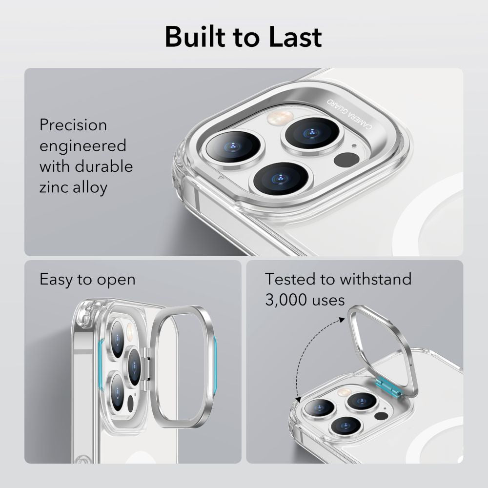 ESR iPhone 14 Pro Classic Kickstand Halolock MagSafe Σκληρή Θήκη με Πλαίσιο Σιλικόνης και Stand - Διάφανη