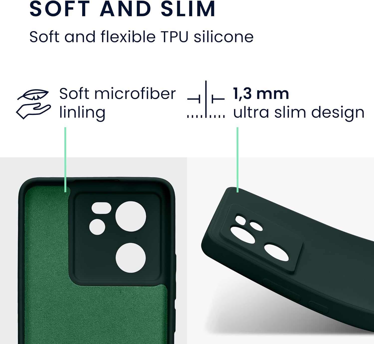 KW Xiaomi 13T / 13T Pro Λεπτή Θήκη Σιλικόνης Rubberized TPU - Moss Green