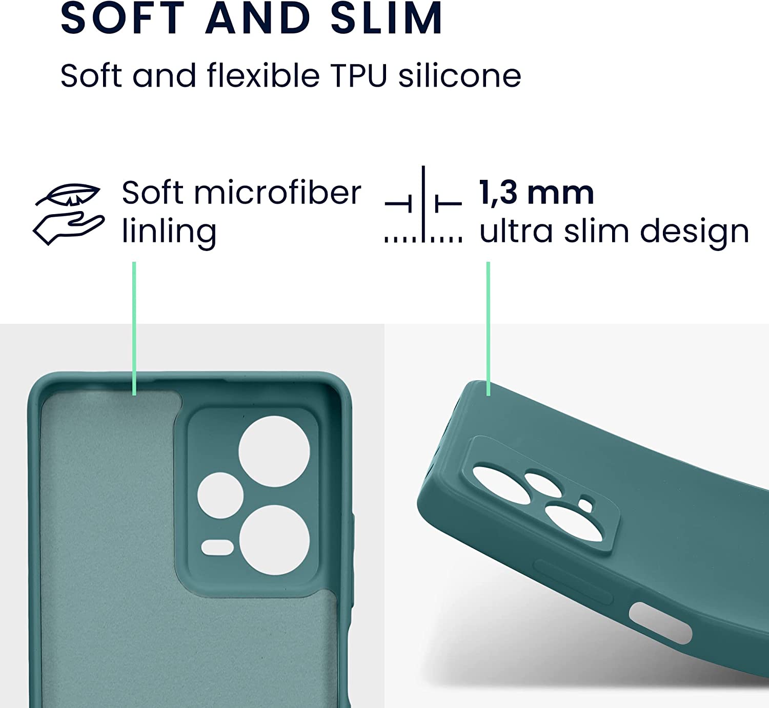 KW Xiaomi Redmi Note 12 Pro+ Θήκη Σιλικόνης Rubberized TPU - Arctic Night - 60734.207