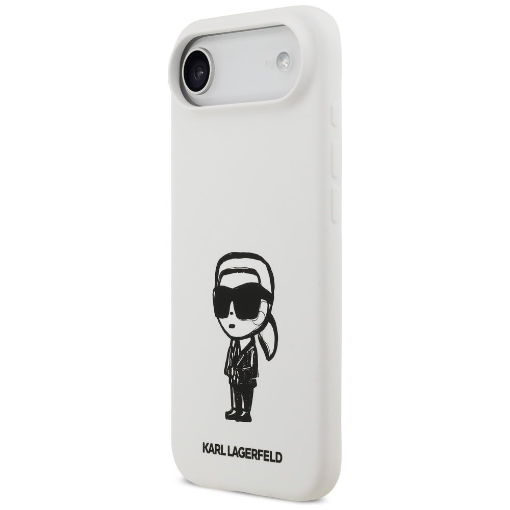 Karl Lagerfeld iPhone Air - Silicone Karl Sketch and Logo MagSafe - Σκληρή Θήκη με Πλαίσιο Σιλικόνης - White - KLHMP17MSKIGROH