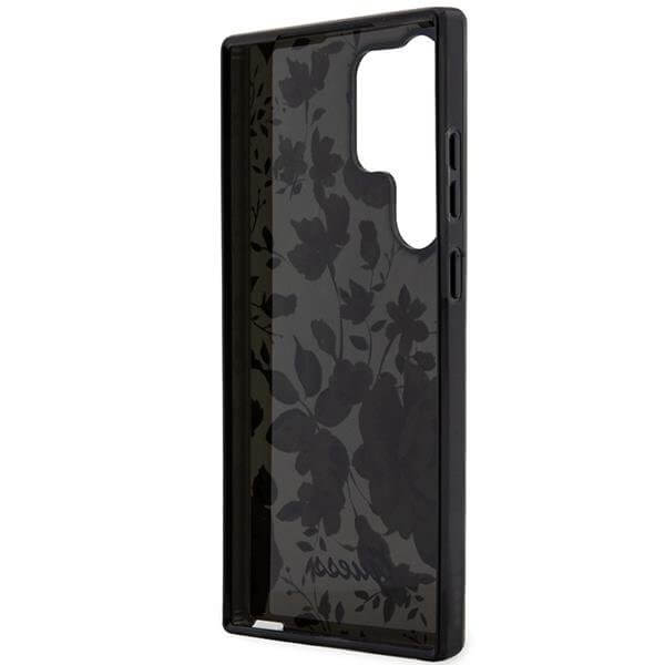 Guess Samsung Galaxy S23 Ultra - Flower Collection Σκληρή Θήκη με Πλαίσιο Σιλικόνης - Black - GUHCS23LHCFWSK