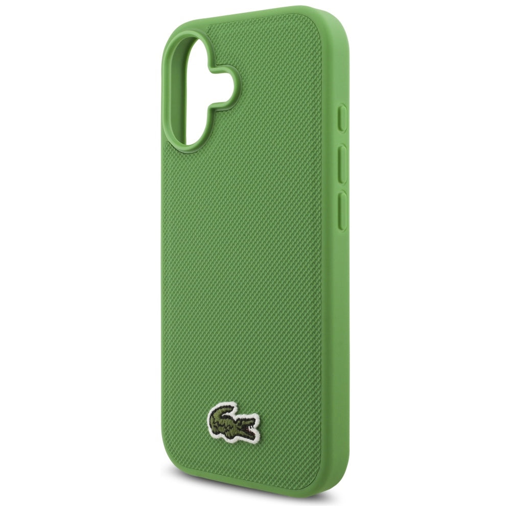 Lacoste iPhone 17 - Iconic Petit Pique Woven Logo MagSafe - Σκληρή Θήκη με Πλαίσιο Σιλικόνης - Green