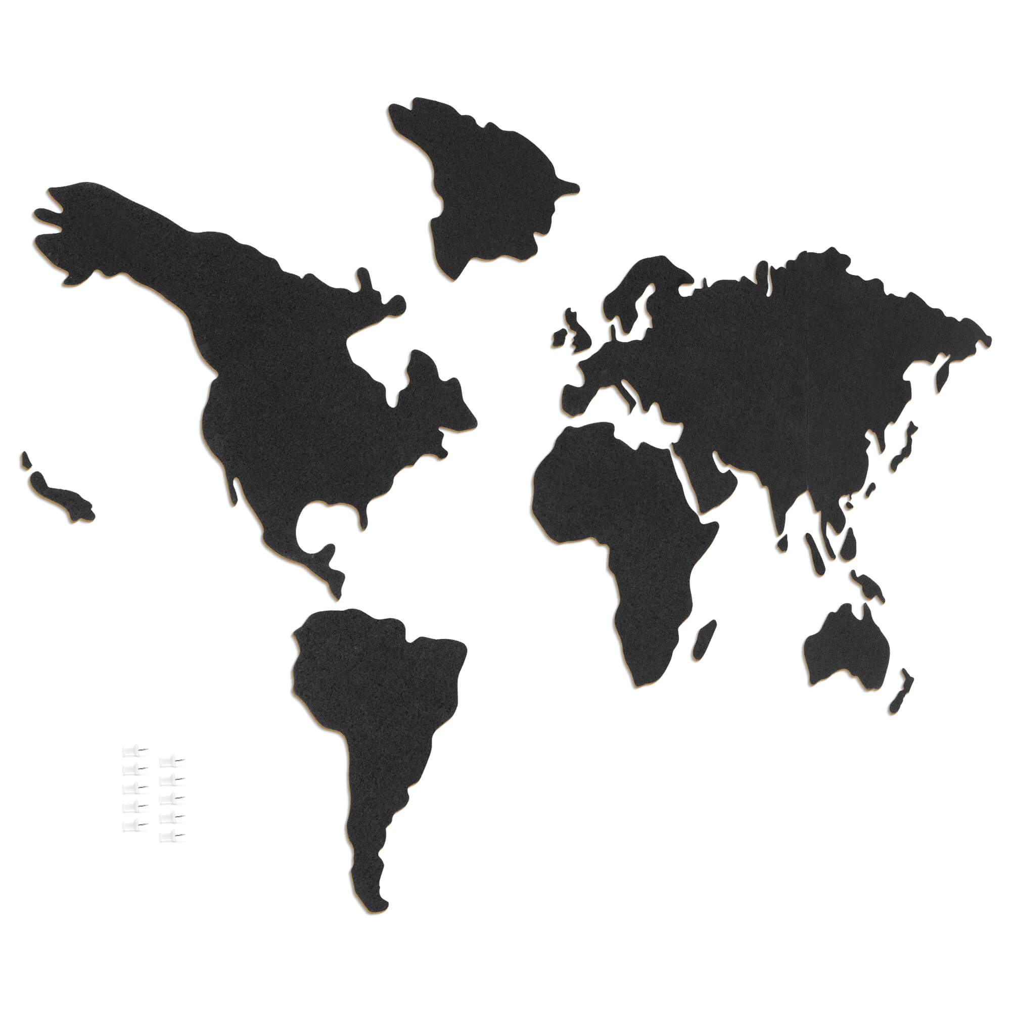 Navaris Cork Pink Board - Πίνακας Ανακοινώσεων με Πινέζες - Design World Map - Black - 53172.1.01