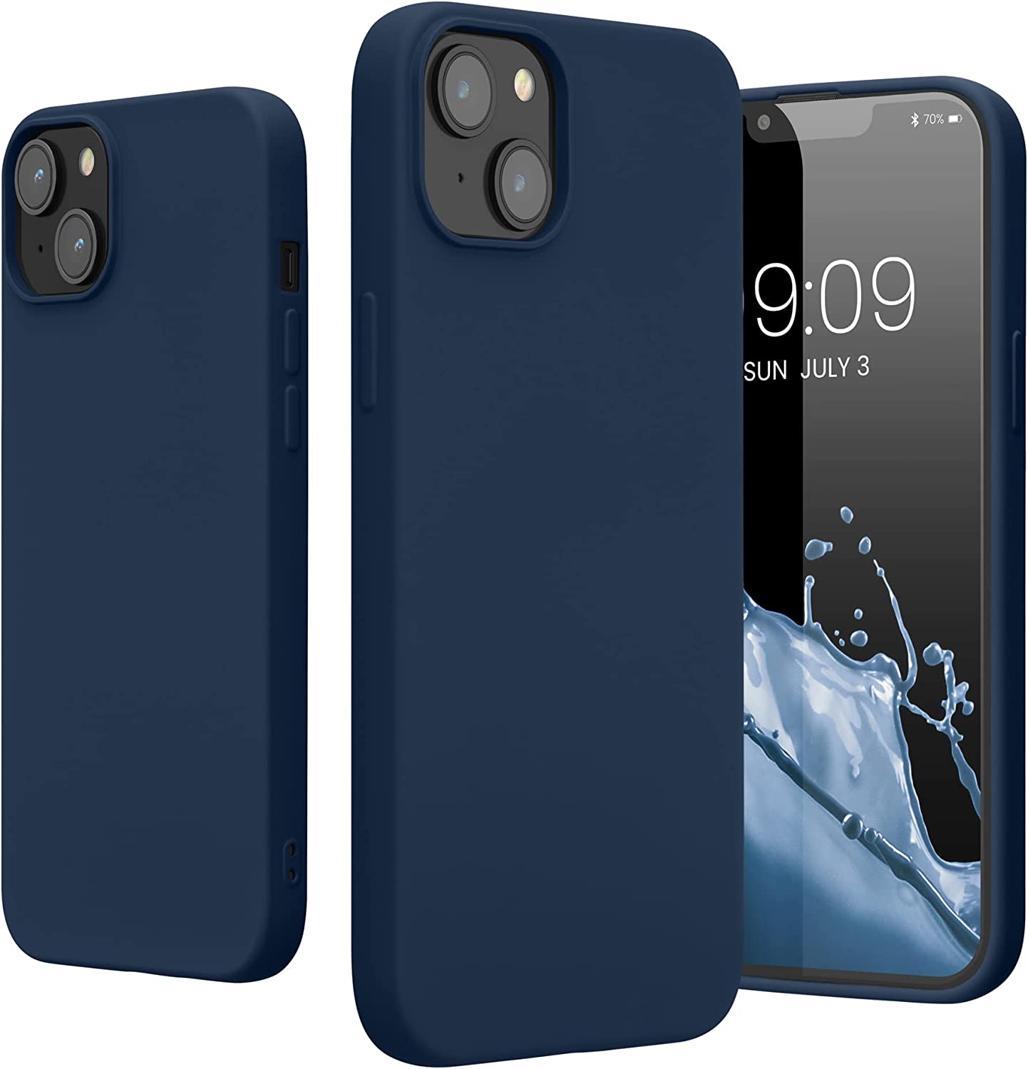 KW iPhone 14 Plus Θήκη Σιλικόνης Rubberized TPU - Navy Blue - 59080.116