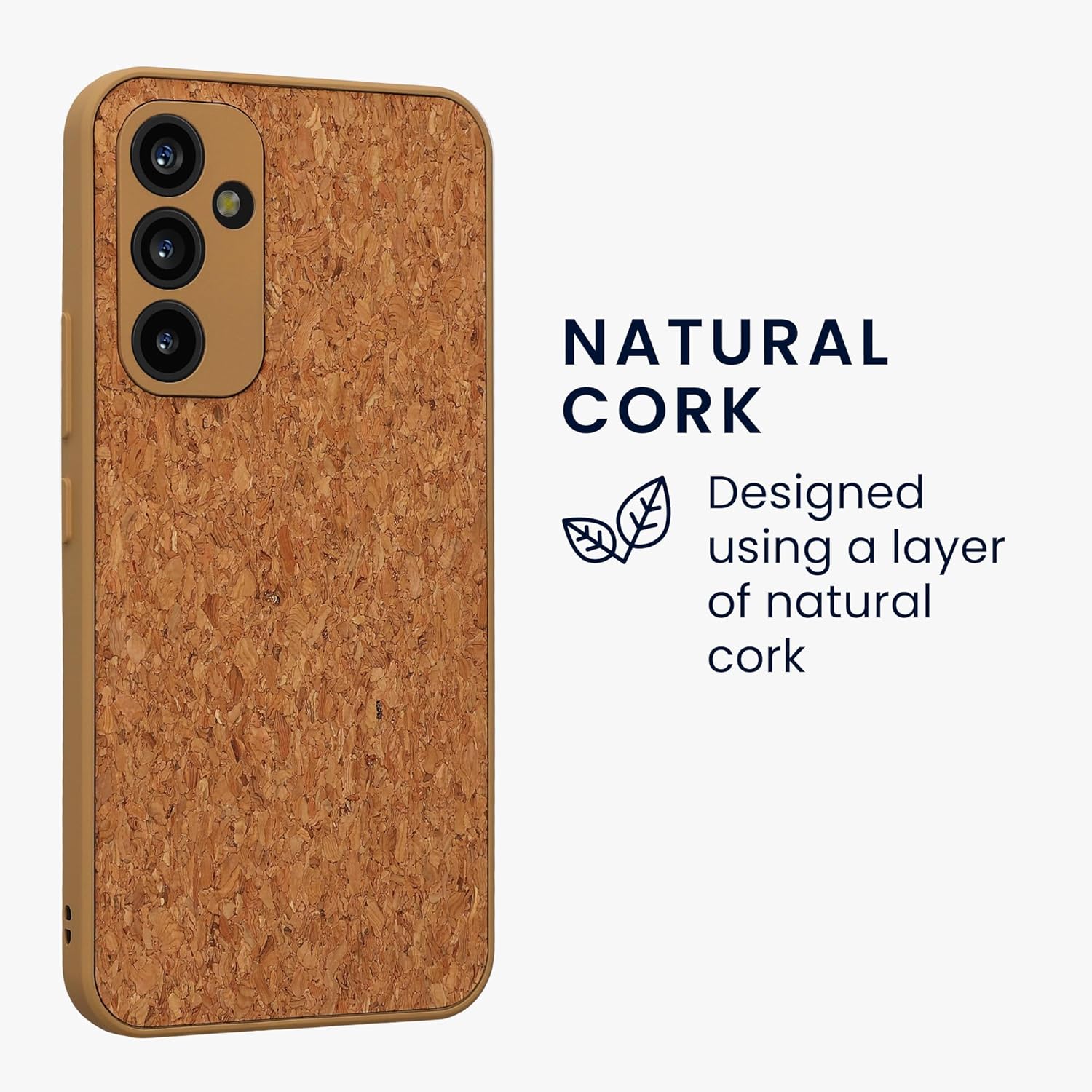 KW Samsung Galaxy A54 5G Σκληρή Θήκη από Φελλό με Πλαίσιο Σιλικόνης - Light Brown - 61424.24