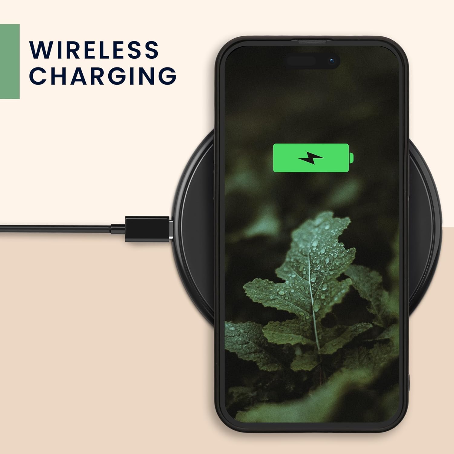 KW iPhone 15 Pro Max Θήκη από Φυσικό Ξύλο - Design Vintage Compass - Dark Brown