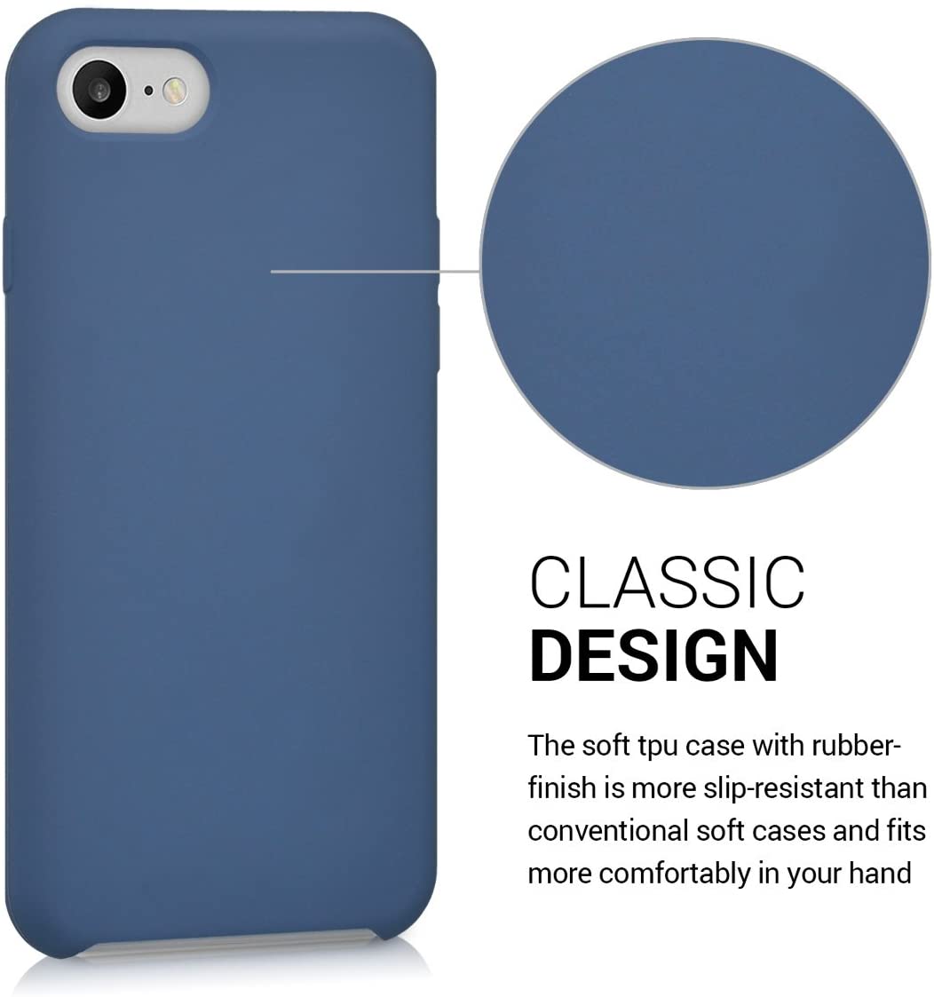 KW iPhone SE 2022 / SE 2020 / 7 / 8 Θήκη Σιλικόνης Rubber TPU - Dark Blue - 40225.17
