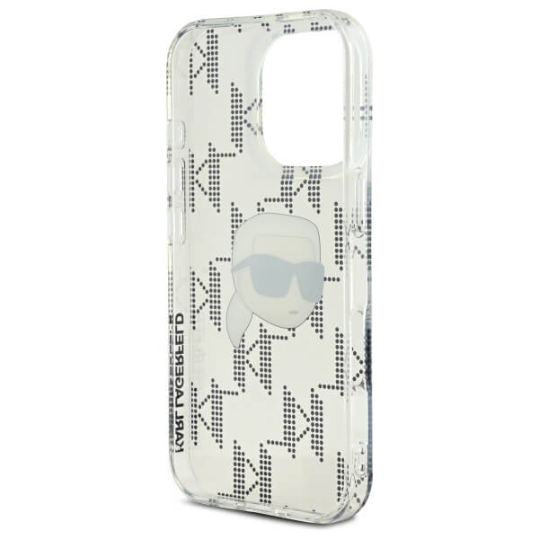 Karl Lagerfeld iPhone 16 Pro - IML Karl Head Electroplated - Σκληρή Θήκη με Πλαίσιο Σιλικόνης - Διάφανη - KLHCP16LHKLPKHT