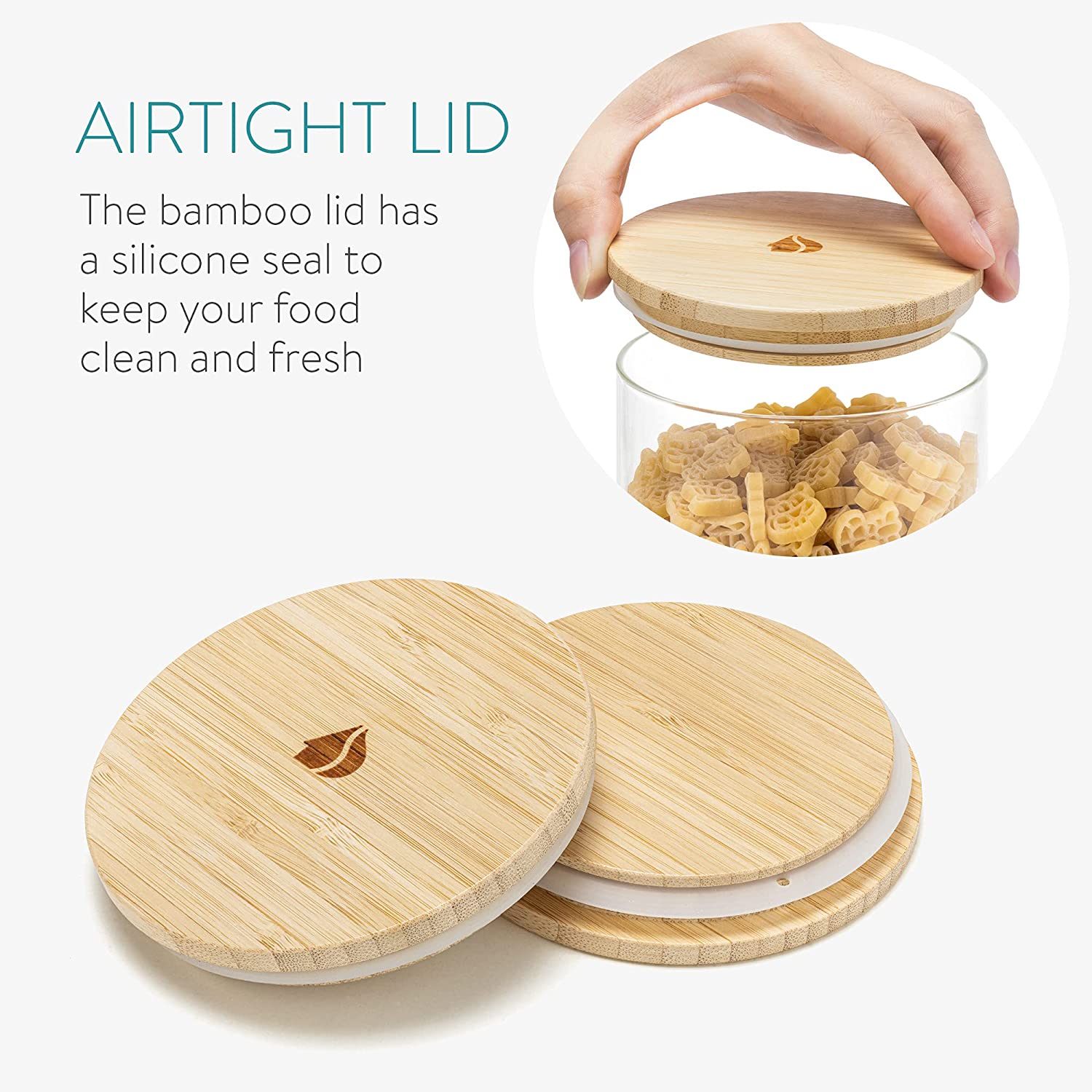 Navaris Glass Storage Jars Set Σετ 3 Γυάλινα Βάζα Αποθήκευσης - 1L - Διάφανα - 54600.02.03