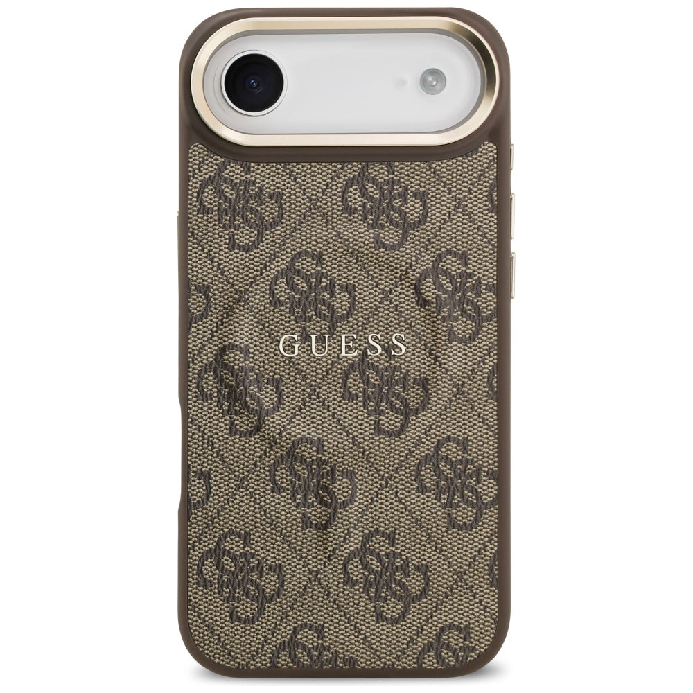 Guess iPhone Air - 4G PU Classic Logo MagSafe - Σκληρή Θήκη με Πλαίσιο Σιλικόνης και Επένδυση Οικολογικού Δέρματος - Brown - GUHMP17MP4MSEGCW