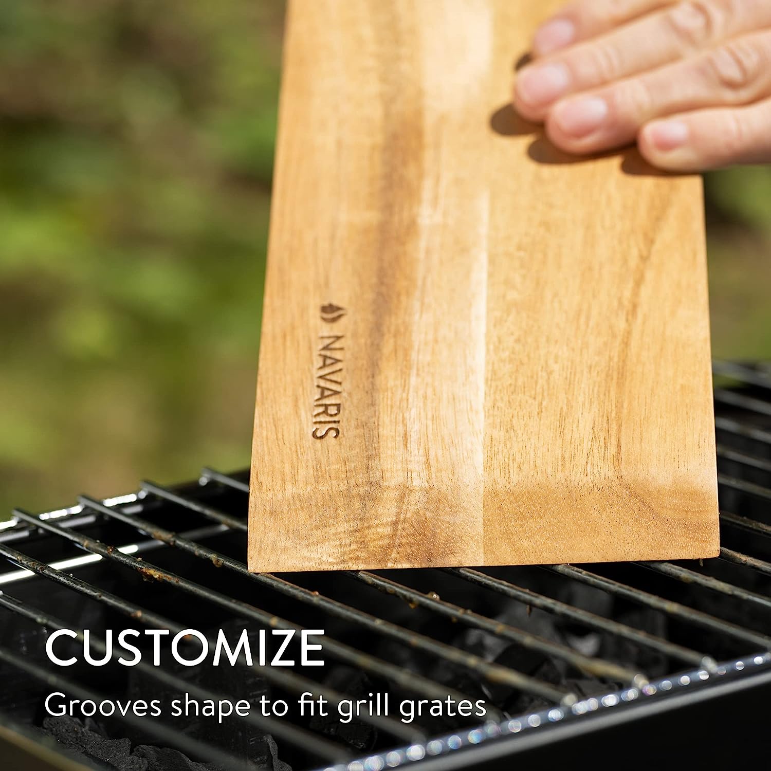 Navaris Ξύλινη Ξύστρα για Ψησταριά με Ανοιχτήρι Μπουκαλιών - Acacia Wood - 60502.01