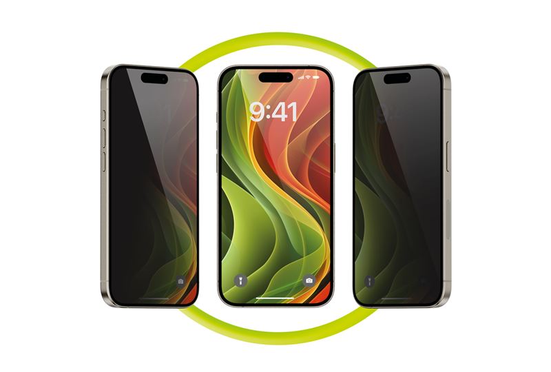 Mobile Origin iPhone 16 Pro Screen Guard Privacy 9H Αντιχαρακτικό Γυαλί Οθόνης με Κιτ Εγκατάστασης - Black