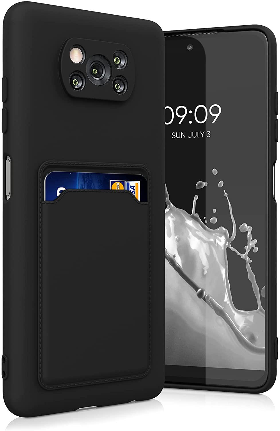 KW Xiaomi Poco X3 NFC / X3 Pro Θήκη Σιλικόνης TPU με Υποδοχή για Κάρτα - Matte Black - 56050.47