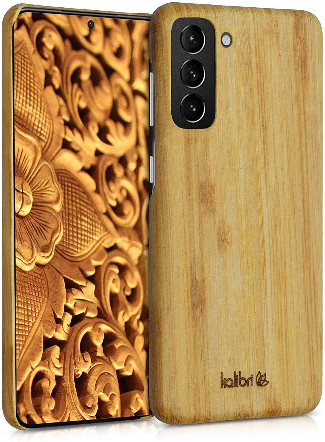 Kalibri Samsung Galaxy S21 Σκληρή Θήκη από Φυσικό Ξύλο - Light Brown - 54064.24