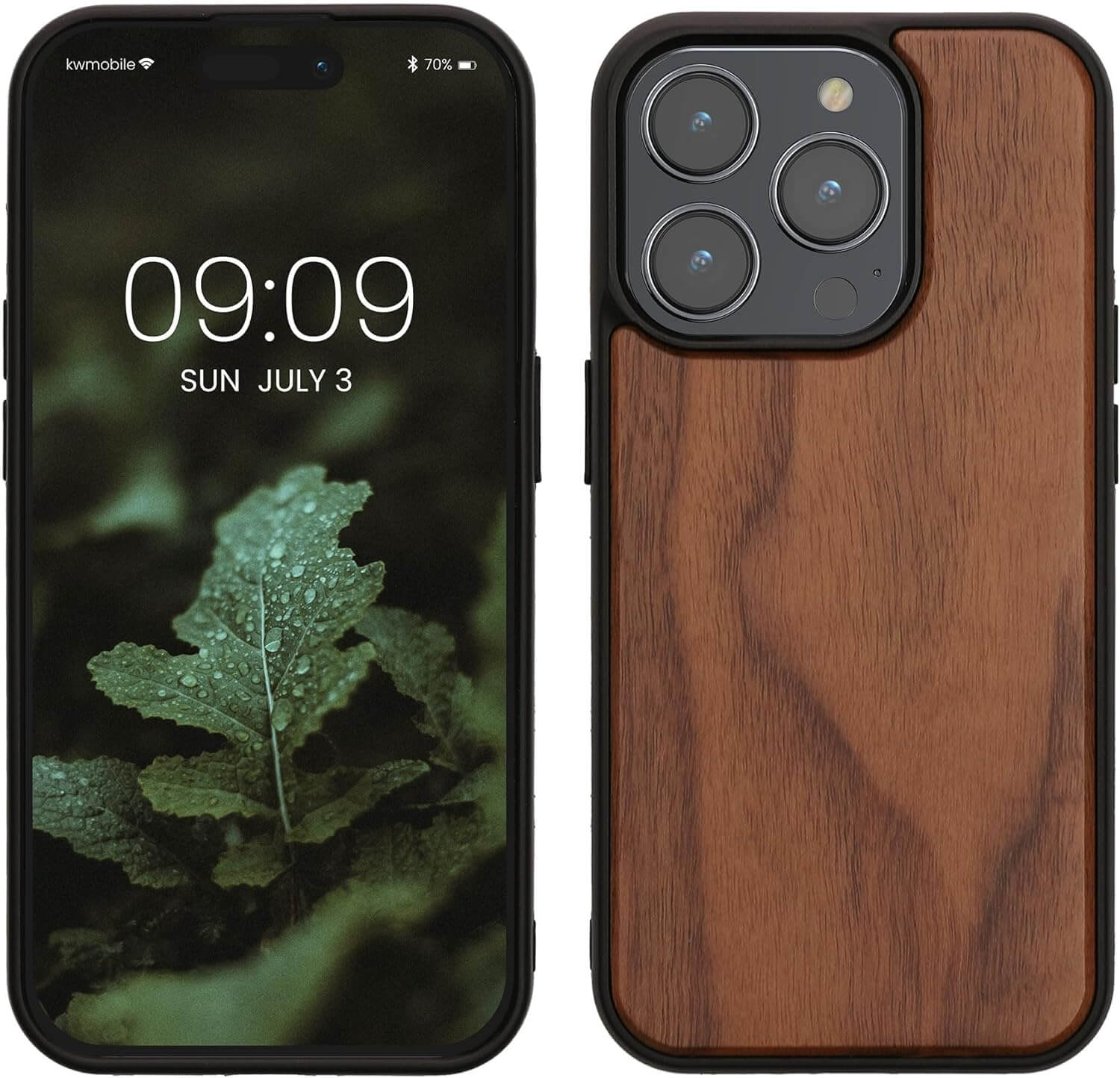 KW iPhone 15 Pro Θήκη από Φυσικό Ξύλο - Dark Brown - 62009.18