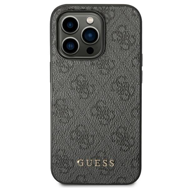 Guess iPhone 14 Pro 4G Saffiano Θήκη με Επένδυση Συνθετικού Δέρματος - Grey - GUHCP14LG4GFGR