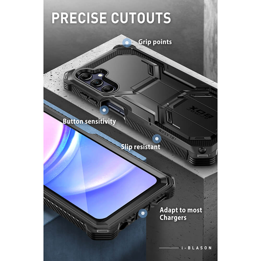 i-Blason Samsung Galaxy A16 4G / A16 5G Armorbox Σκληρή Θήκη με Προστασία Οθόνης και Stand - Black