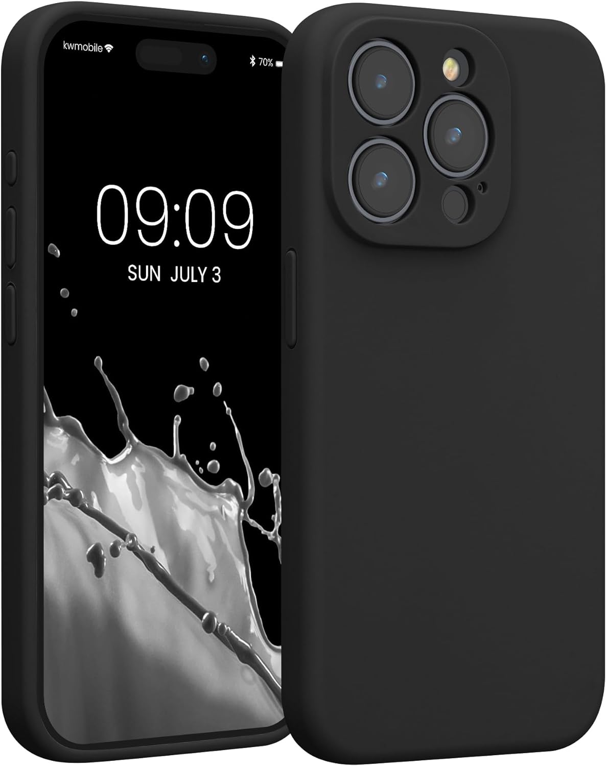 KW iPhone 15 Pro Θήκη Σιλικόνης Rubberized TPU - Black
