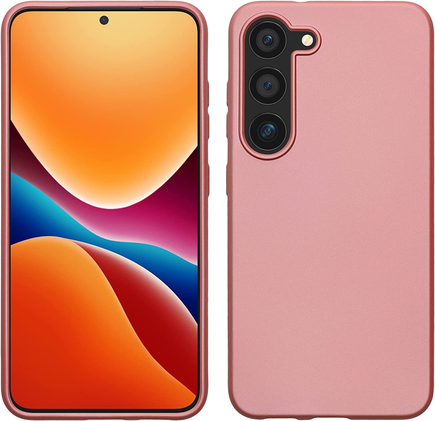 KW Samsung Galaxy S23 Θήκη Σιλικόνης TPU - Metallic Rose Gold - 60312.31