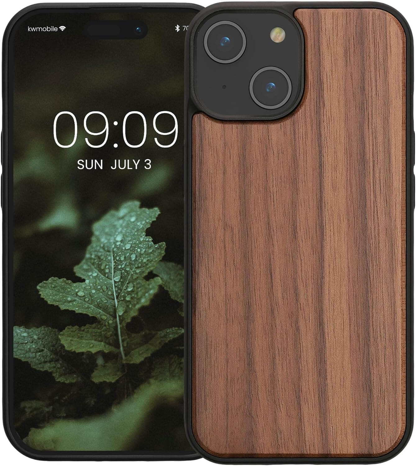 KW iPhone 15 Θήκη από Φυσικό Ξύλο - Dark Brown - 62007.18
