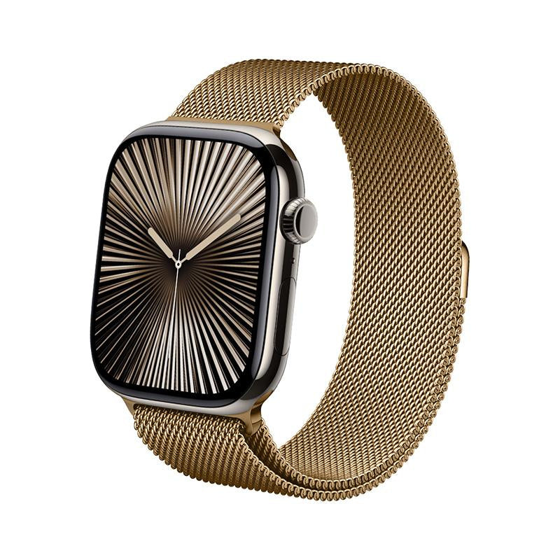 Crong Λουράκι Apple Watch 4/5/6/7/8/9/10/11 - SE (1/2/3) - ULTRA (1/2/3) - 44/45/46/49mm από Ανοξείδωτο Ατσάλι - Milano Steel - Rose Gold