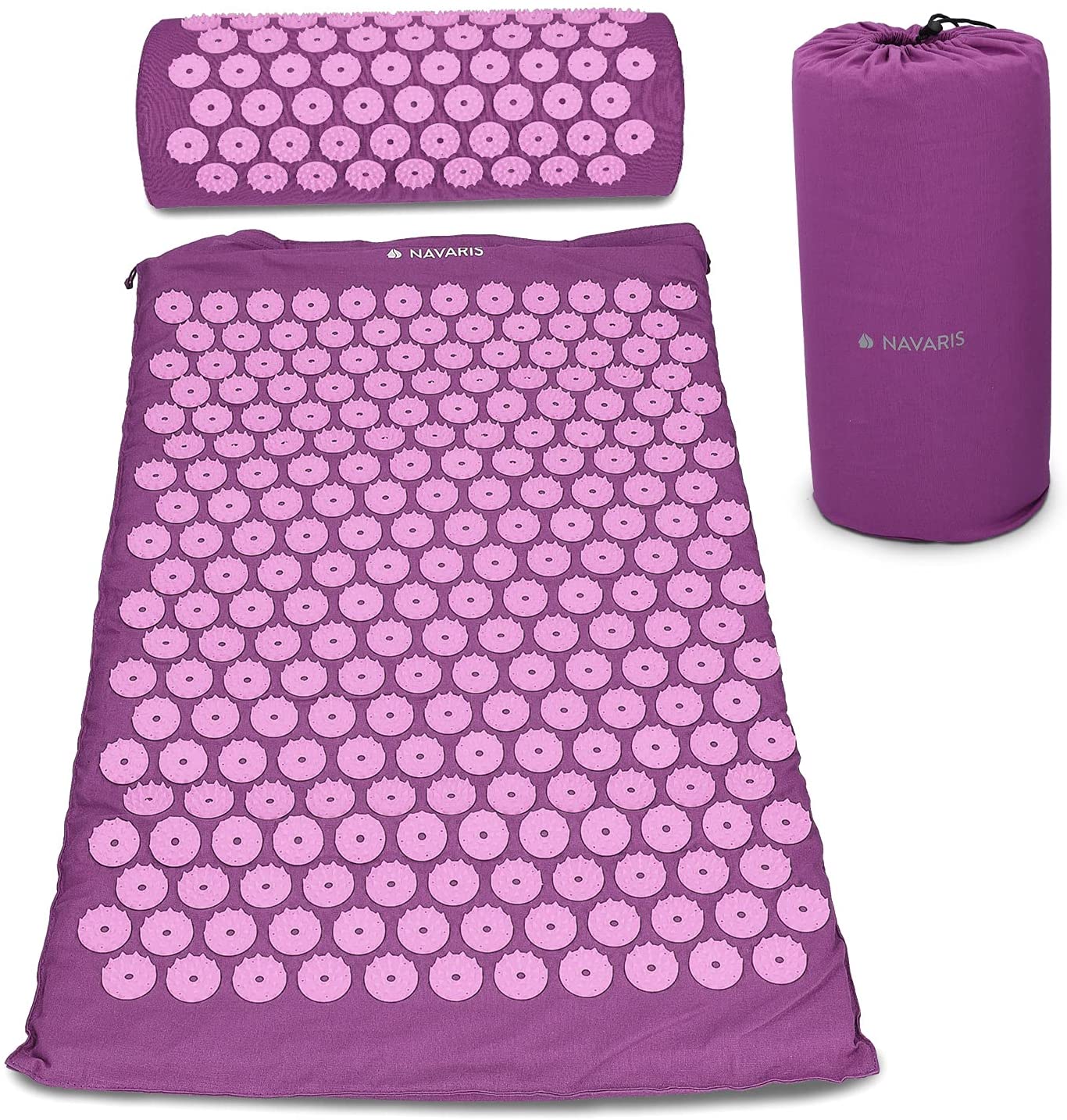 Navaris 2-in-1 Acupressure Mat and Pillow Set Σετ 2 σε 1 Χαλάκι και Μαξιλάρι Μασάζ - Purple - 43899.26.01