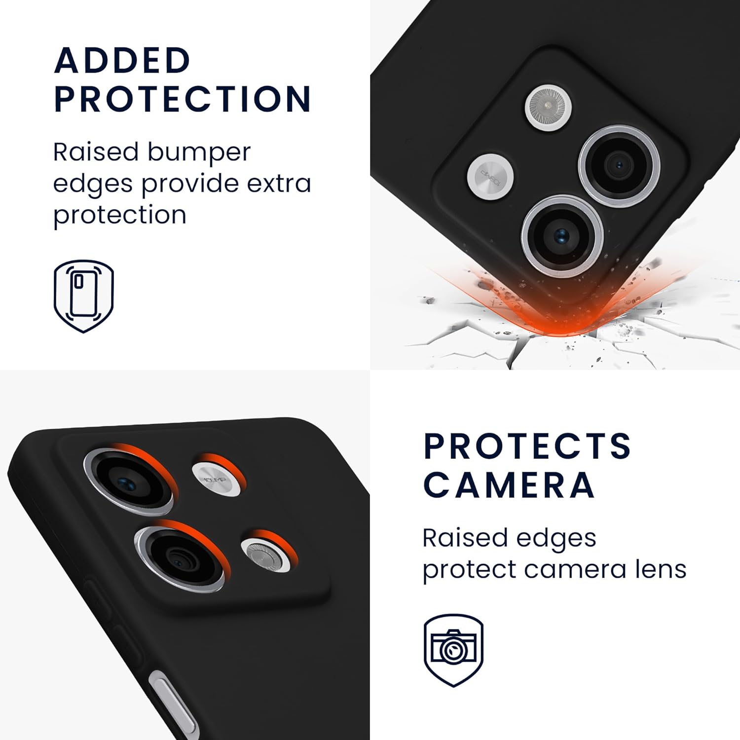 KW Xiaomi Redmi Note 13 5G Θήκη Σιλικόνης TPU - Matte Black - KWM000020LK001C