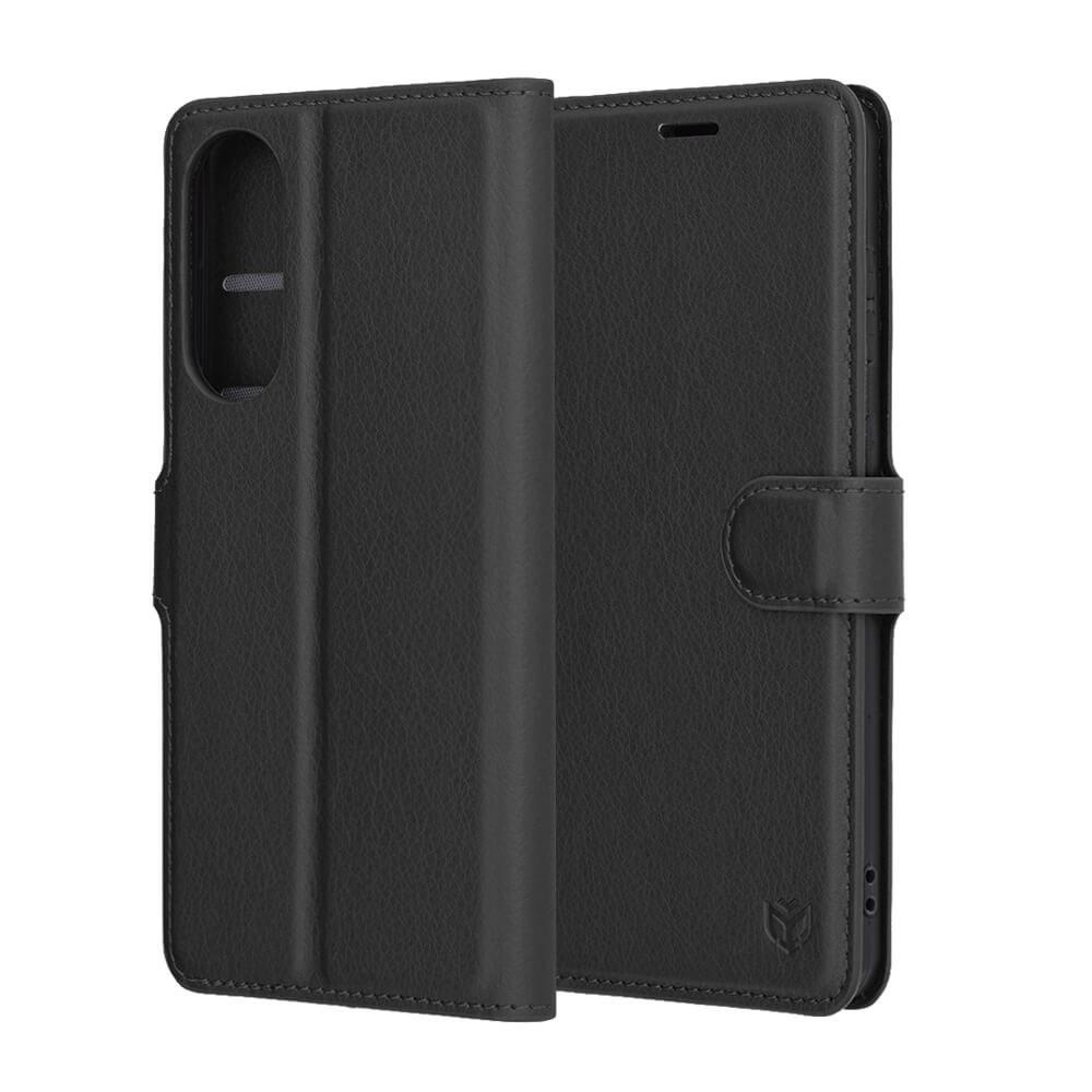 Techsuit Samsung Galaxy S25 Edge - Leather Folio - Θήκη Πορτοφόλι από Δερματίνη με Stand - Black