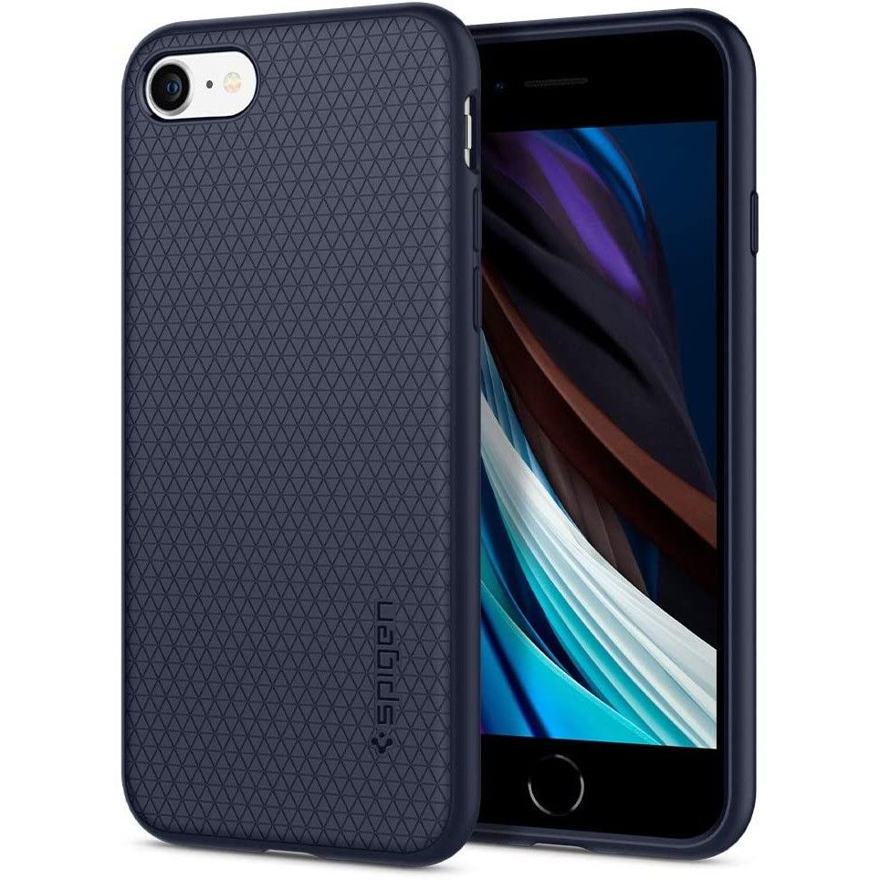 Spigen iPhone SE 2022 / SE 2020 / 7 / 8 Liquid Air Θήκη Σιλικόνης - Midnight Blue