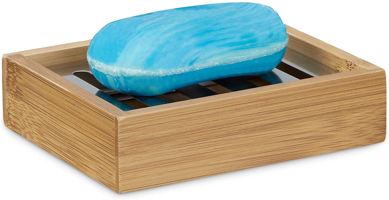 Relaxdays Βάση Σαπουνιού από Bamboo - Natural - 4052025202286