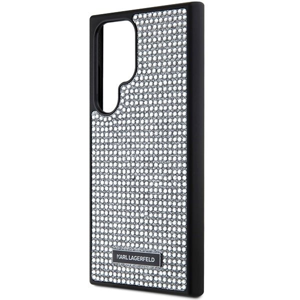 Karl Lagerfeld Samsung Galaxy S24 Ultra - Rhinestone Metal Logo - Σκληρή Θήκη με Πλαίσιο Σιλικόνης - Silver - KLHCS24LHDSPRS