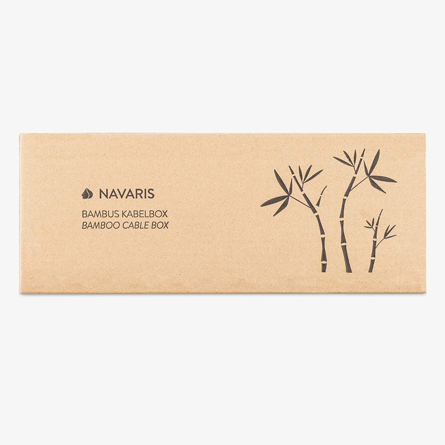 Navaris Κουτί Οργάνωσης Καλωδίων με Καπάκι - Bamboo - 52804.01