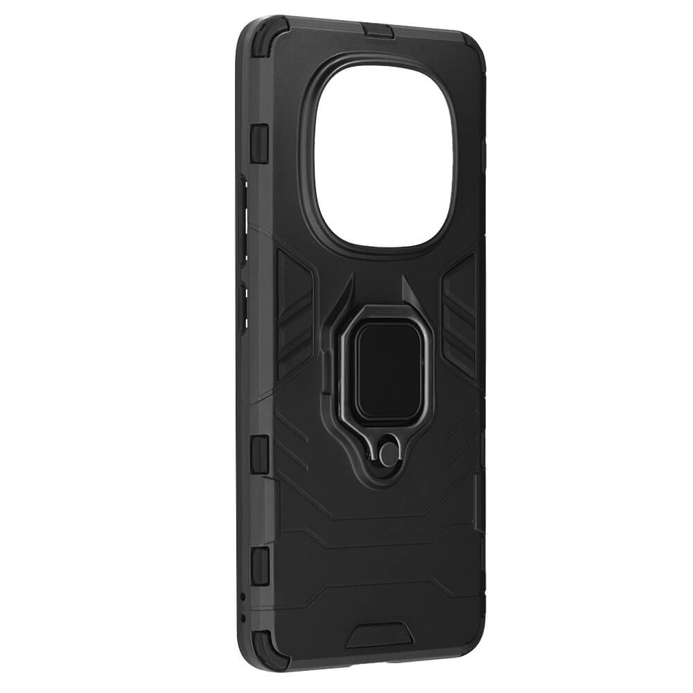 Techsuit Xiaomi Redmi Note 14 Pro+ 5G - Silicone Shield - Σκληρή Θήκη με Δαχτυλίδι Συγκράτησης - Black