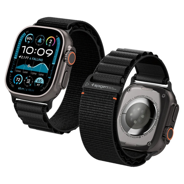 Spigen Λουράκι Apple Watch 8/9/10/11 - SE (1/2/3) - Ultra (1/2/3) – 44/45/46/49mm - WBF1 - Black - likebrands.gr