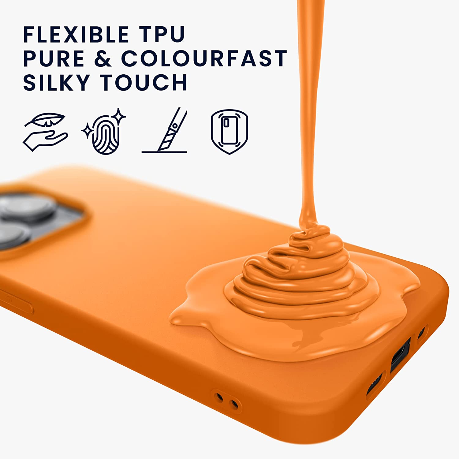 KW iPhone 14 Pro Max Λεπτή Θήκη Σιλικόνης TPU - Fruity Orange - 59078.150