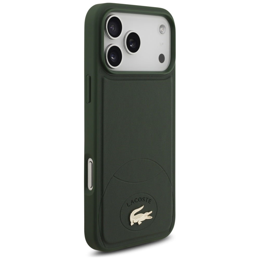 Lacoste iPhone 17 Pro Max - Bliss MagSafe - Σκληρή Θήκη με Πλαίσιο Σιλικόνης και Επένδυση Οικολογικού Δέρματος - Green