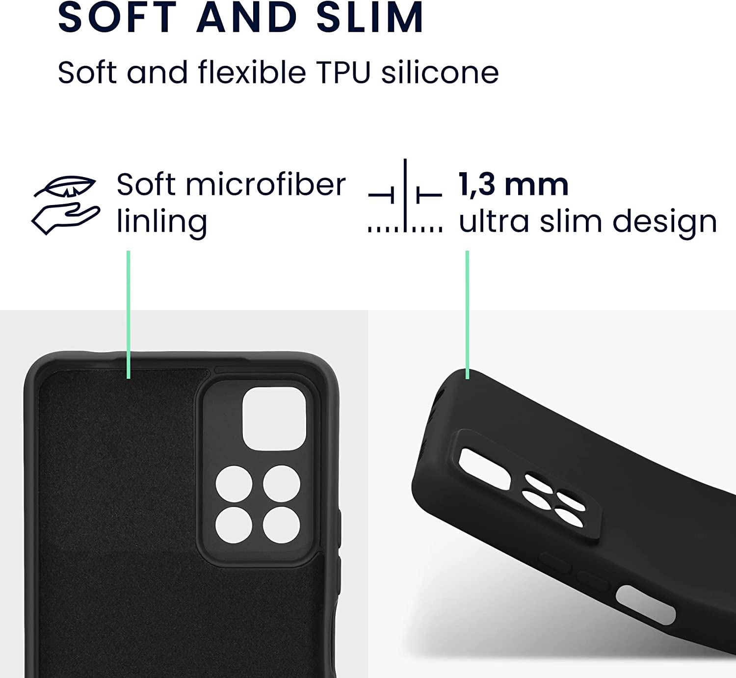 KW Xiaomi Redmi Note 11 Pro+ 5G Θήκη Σιλικόνης Rubberized TPU - Black Matte - 58097.47