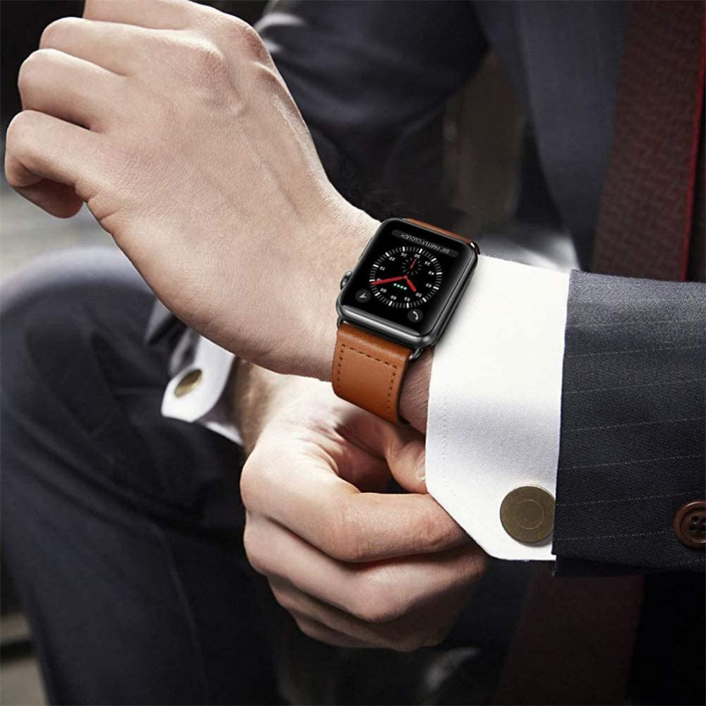 Tech-Protect Λουράκι Apple Watch 8/9/10/11 - SE (1/2/3) - Ultra (1/2/3) – 44/45/46/49mm LeatherFit Δερμάτινο - Brown